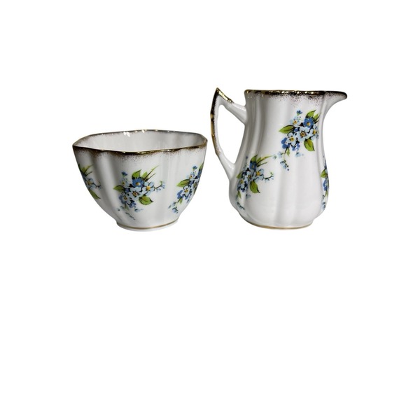 Dining | Elizabethan Fine Bone China England Blue Flowers Cream And ...